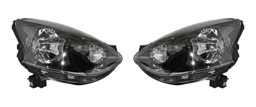 Par Faros Nissan March 2014-2015-2016-2017 Fondo Negro Tyc