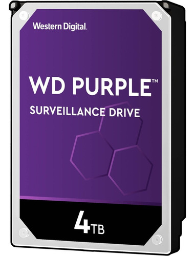 Disco Rígido Interno Western Digital 4tb Wd Purple Wd42purz Cor Preto