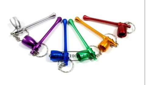 Imagen 8 de 10 de Pipa Metal Llavero Honguito Desarmable Practica 10 Cm.