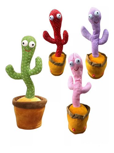 Peluche Cactus Bailarin Tiktok Canta Repite Voz C/ Usb 30cm