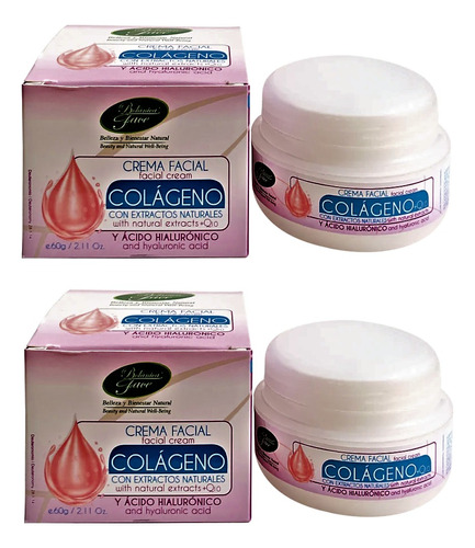 2 Crema Facial De Colageno 60g - g a $354