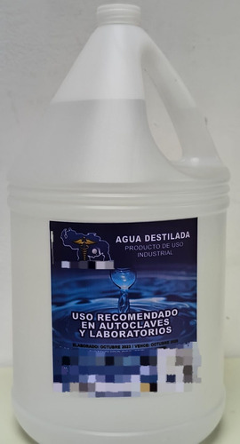 Agua Destilada Por Galon Apta Para Autoclaves Y Laboratorio