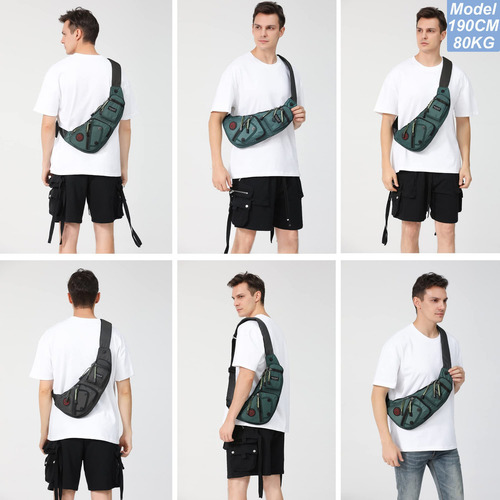 Nicgid Sling Bag - Mochila Bandolera Para Hombre, Lysb01mz. Color Verde Oscuro