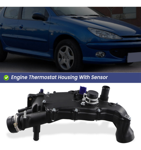 W Carcasa De Termostato De Motor 9641338380 Con Sensor Para