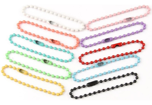 Collar De Cadena De Bolas De Colores Mezclados Conector De