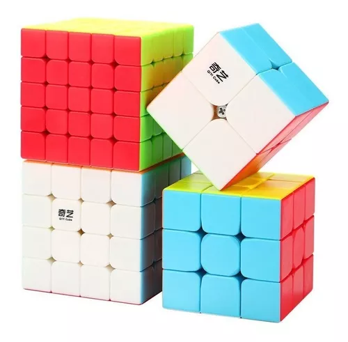 Kit Cubo Mágico QIYI Profissional Magnetico 2x2x2 + 3x3x3 + 4x4x4