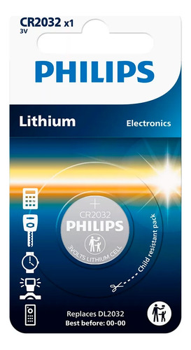 Pila De Litio Philips 3v Tamaño Cr2032 Tipo Moneda Nnet Nx