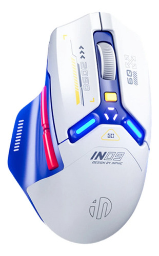 Inphic In9 - Ratón Inalámbrico Para Juegos, True Tri-mode Color Blanco