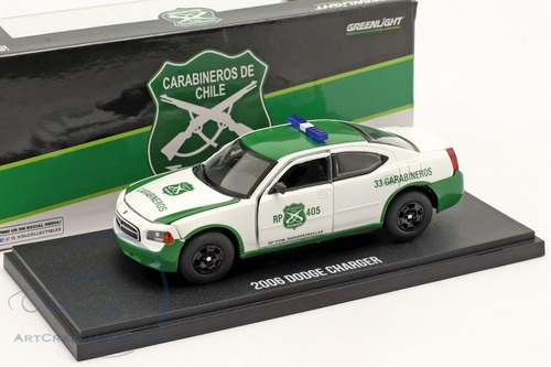 Dodge Charger 2006 Carabineros De Chile 1:43 Con Aperturas Color Blanco