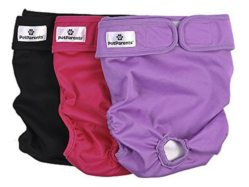 Los Padres Mascota Perro Pañales Lavables (3pack) De Perrito