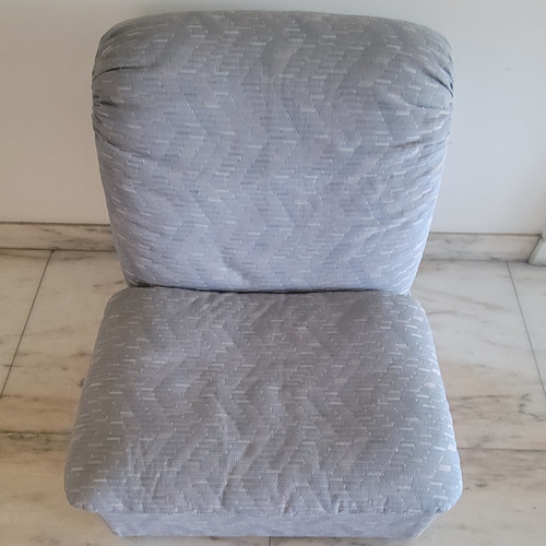 Sillon 1 Cuerpo Banqueta Con Respaldo 70x87x77 Almohadones Celeste / Violeta Tramado (Usado)