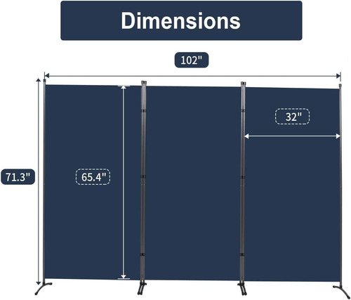 Biombo Mampara Plegable 3 Paneles Para Oficina O Cuarto