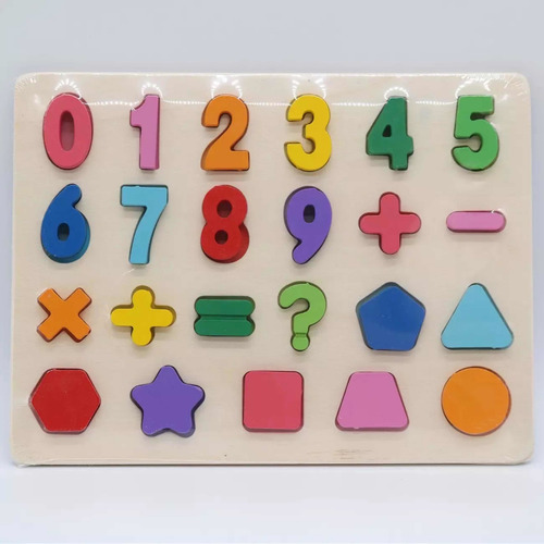 Tablero De Encaje Números Y Pizarra Juego Didáctico Madera