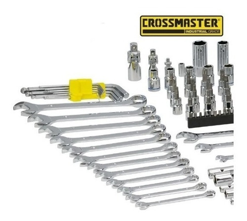 Imagen 4 de 9 de Juego Tubos Bocallaves Puntas 1/4-1/2-3/8 Crossmaster 150 Pz