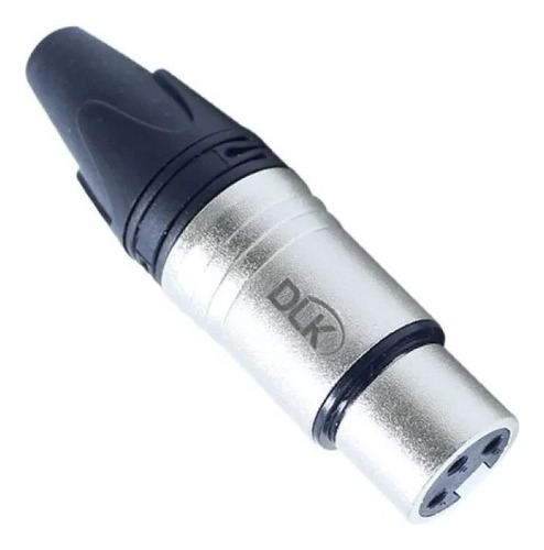 Kit 10 Plug Conector Xlr Dlk Datalink Femea Cor Prateado