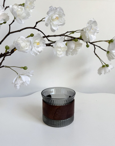 Jarro De Café De Vidrio Térmico Con Cobertor De Madera Gris 100 Ml Gala