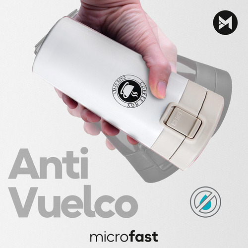 Imagen 4 de 10 de Vaso Térmico Acero Inox Anti Vuelco Frío Calor 380ml Minimal