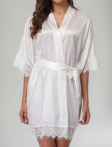 Ropa Para Dormir Perspectiva Atractivas Encaje Bata Kimono