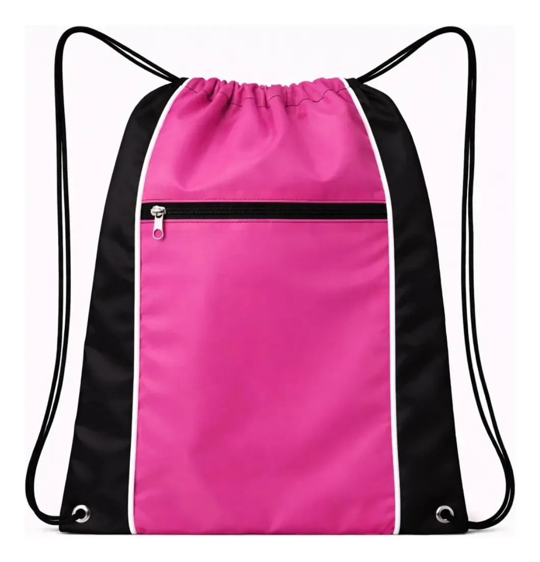 Mochila Saco Fanza Moda e Acessórios Academia Esporte Rosa Liso Nylon