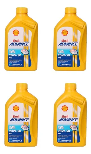 Aceite Shell 20w50 4t Advance Ax5 Mineral 1 L X4un