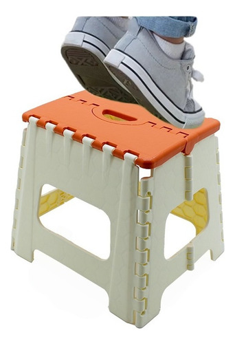 Banco Silla Niños Plegable Portátil 100 Kg Color Naranja