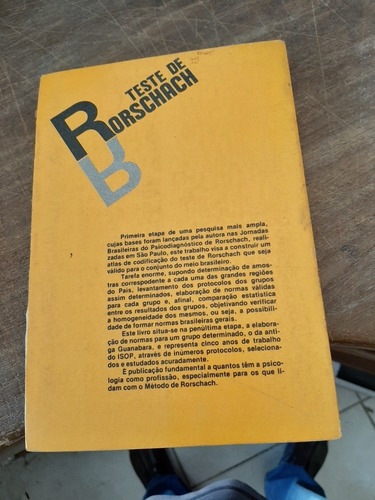 Livro Teste De Rorschach Atlas Dicionário Monique Augras ***