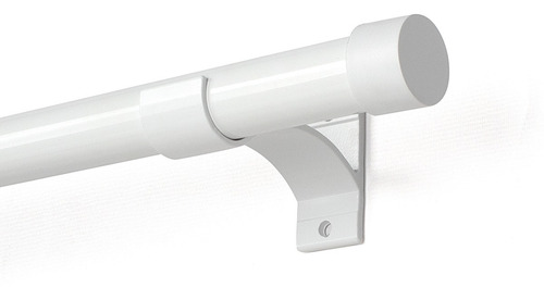 Kit Varão Simples Para Cortina Grosso Alumínio 28mm 5 Metros Cor Branco
