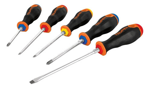 Caja Con 36 Set De 5 Desarmadores Truper Mango Comfort Uso R