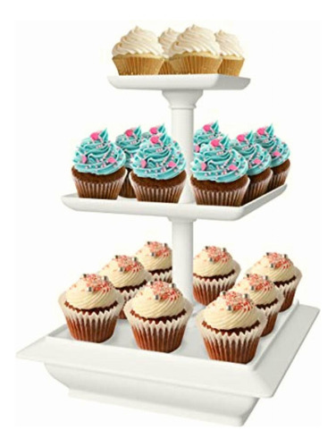 Chef Buddy 3-tier Cupcake Dessert Stand, White