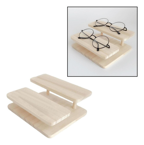 Soporte De Exhibición De Gafas De Madera Soporte De 2 Capas