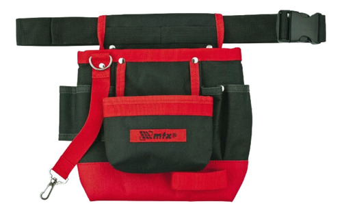Cinto de Ferramentas de 7 Bolsos para Carpinteiro e Eletricista MTX 902419 Vermelho/Preto
