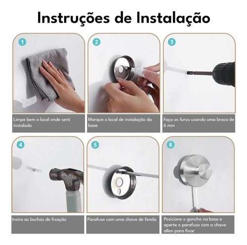 Kit Com 2 Ganchos De Parede Em Aço Inoxidável Fosco Suporte Para Toalhas De Rosto, Cabide Toalhas De Banho, Cabideiro De Parede Para Roupas, Acessórios E Panos Em Quarto Banheiro Cozinha