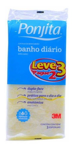 3m Ponjita Esponja P/ Banho C/3