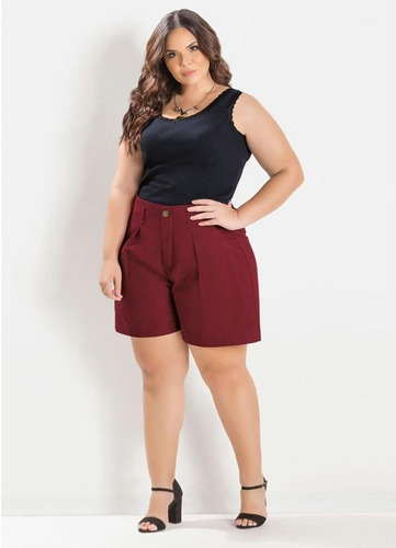 Imagem 4 de 8 de Blusa Regata Feminina Plus Size Canelada Varias Cores