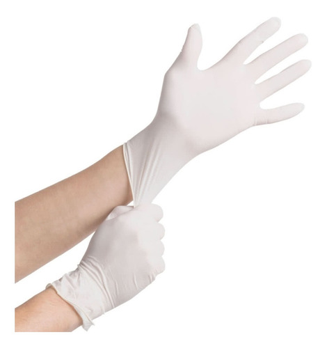 Imagen 3 de 10 de Guante De Latex Descartable X 100u Examinacion S C/ Anmat