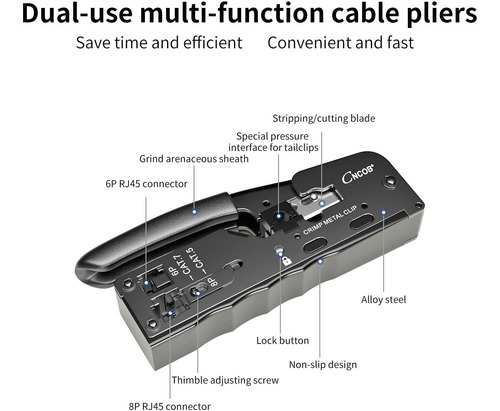 Herramienta De Crimpado Rj45 Rj11 6prj12 8prj45 Herr...
