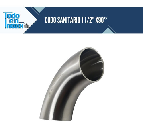 Codo Sanitario Acero Inoxidable 1 1/2 X90°