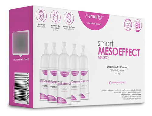 Smart Mesoeffect Like Rejuvenescedor 5 Monodose 5ml Smart Gr Tipo de pele Todos os tipos de pele