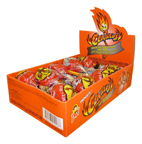 Dulces Indy Cerillos Tamarindo Picosito 20pz Paleta Sandia