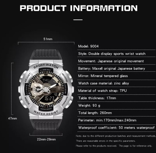 Reloj Sanda 9004, Reloj De Lujo Militar De Color