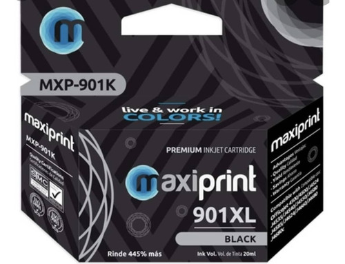 Cartucho Maxiprint Mxp-901k Negro Hp 901 4500 J4580 J4660 J