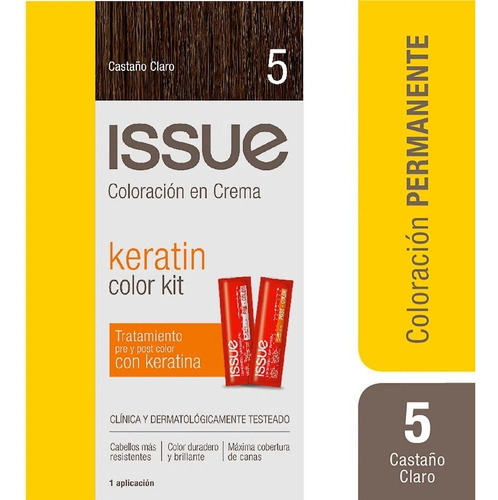 Kit Tinta Issue Professional  Keratin Kit color tono castaño