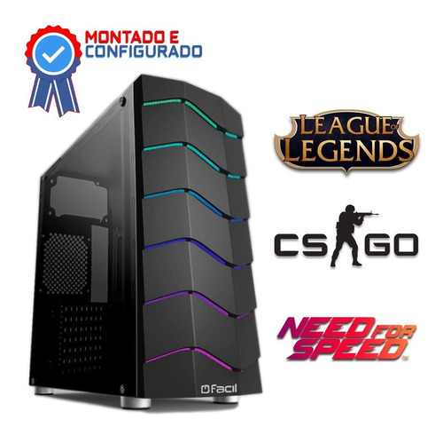 Imagem 2 de 4 de Pc Gamer Fácil Intel I5 9400f 16gb Geforce 2gb Ssd 480gb