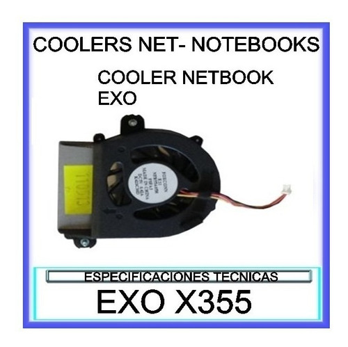 Cooler Netbook Ventilador Fan Bgh Exo X355 X352 Z/oeste