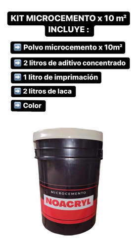 Kit Microcemento 10 M2 Incluye Imprimación,aditivo Y Laca.