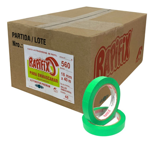 Rapifix Cinta De Enmascarar Verde - 18mm - Caja - 48und