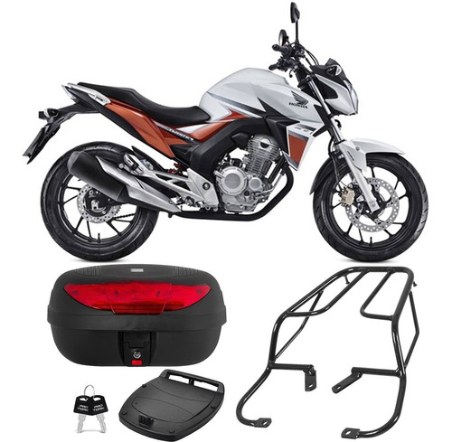 Bau Moto Bauleto 45 Litros + Bagageiro Honda Cb 250 Twister 