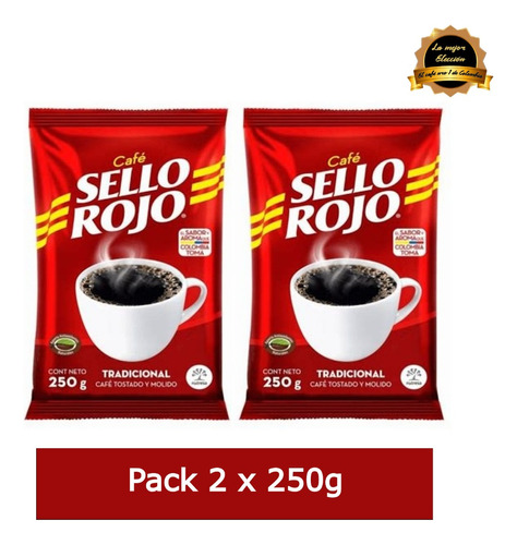 Imagen 1 de 4 de Café Tostado Y Molido Sello Rojo Tradicional Pack 500g