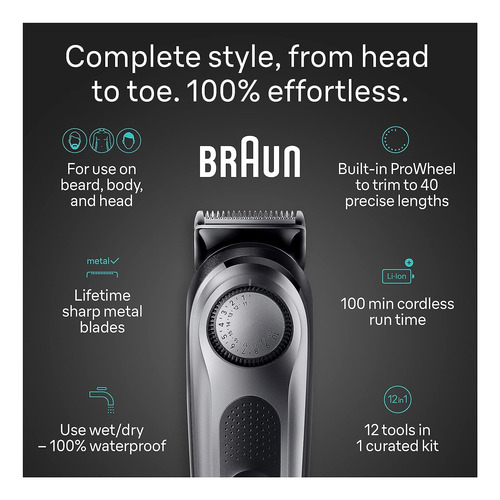 Kit Todo En Uno Trimmer Braun Style Series 7 7440 Para Hombr