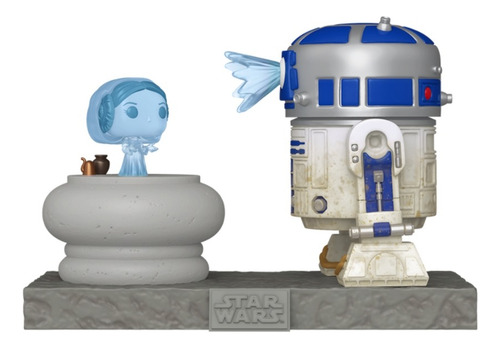 Boneco Funko Pop! Deluxe Star Wars - R2-d2 Com Leia